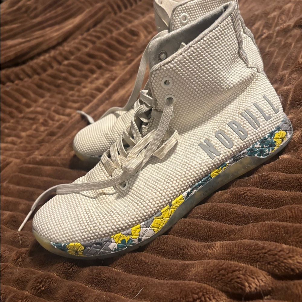 NOBULL Women's White and Yellow High-Top Sneakers
